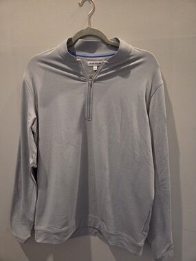 Peter Millar Light Gray Half-Zip Pullover